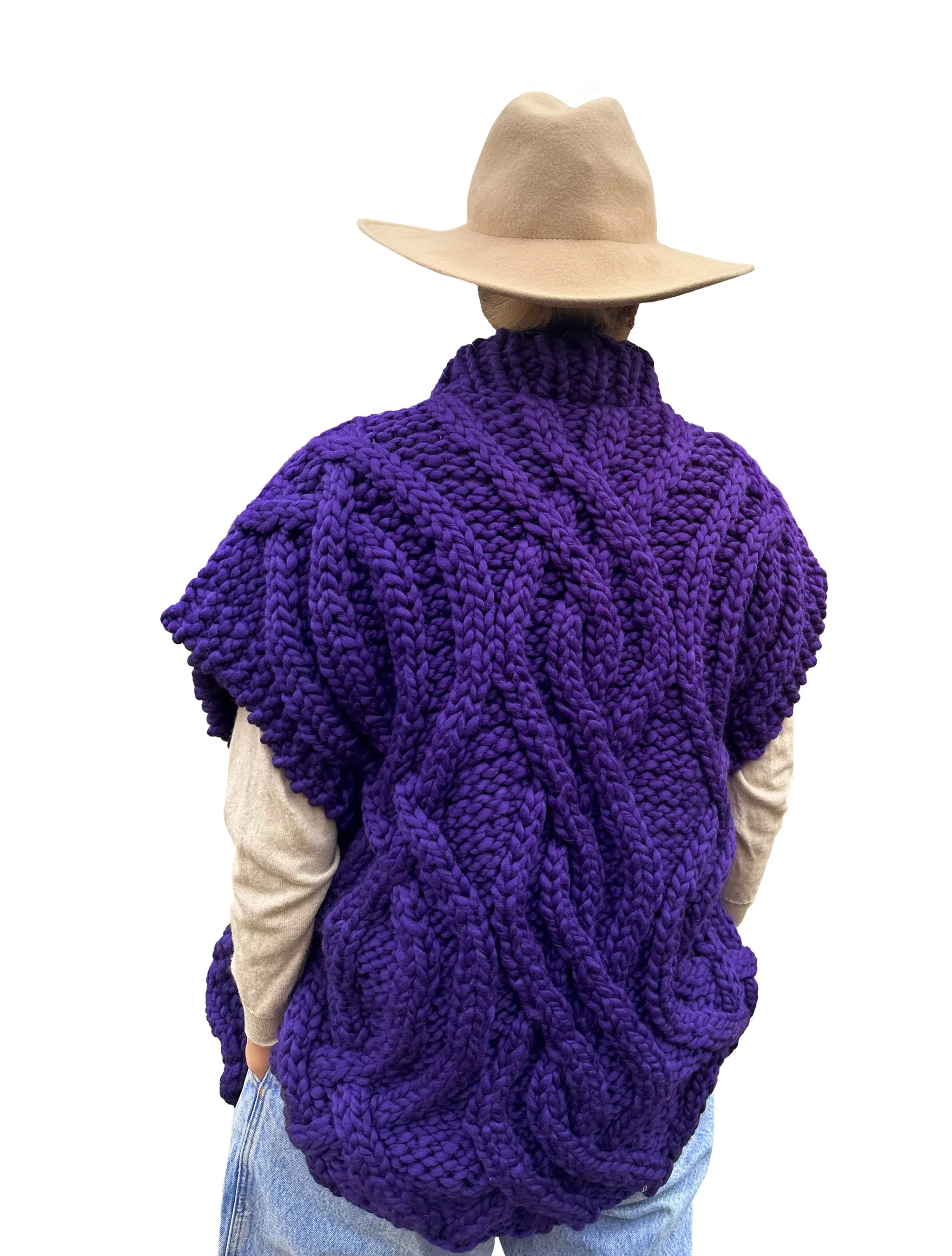 DISCONTINUED STYLE Cable Poncho - Merino READY TO SHIP SALE!