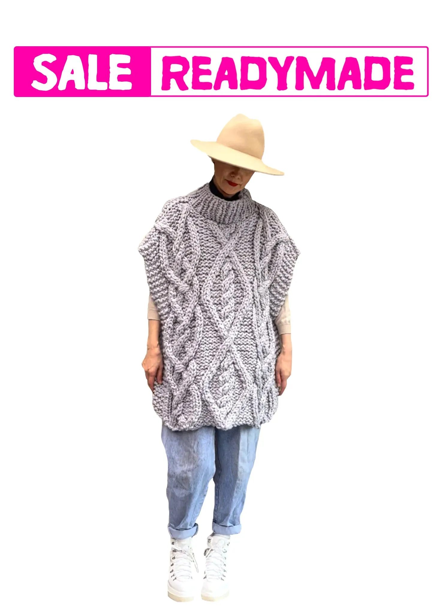 DISCONTINUED STYLE Cable Poncho - Merino READY TO SHIP SALE!