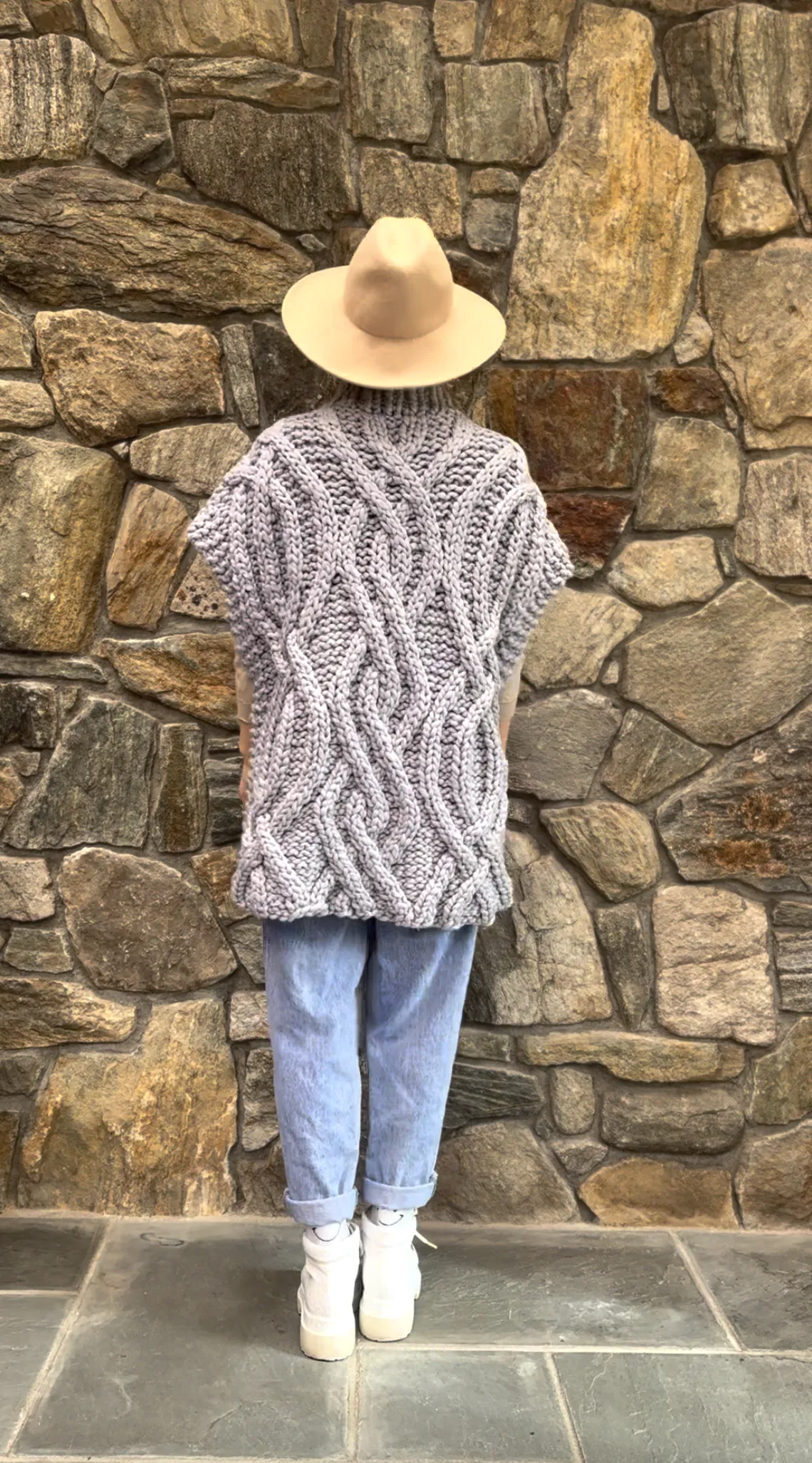 DISCONTINUED STYLE Cable Poncho - Merino READY TO SHIP SALE!