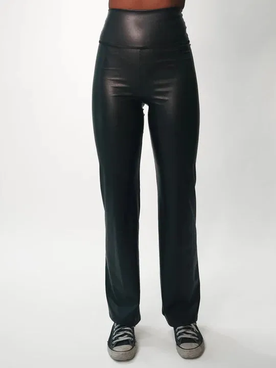 Electric & Rose Women's Ella Faux Leather Pants - Onyx Black