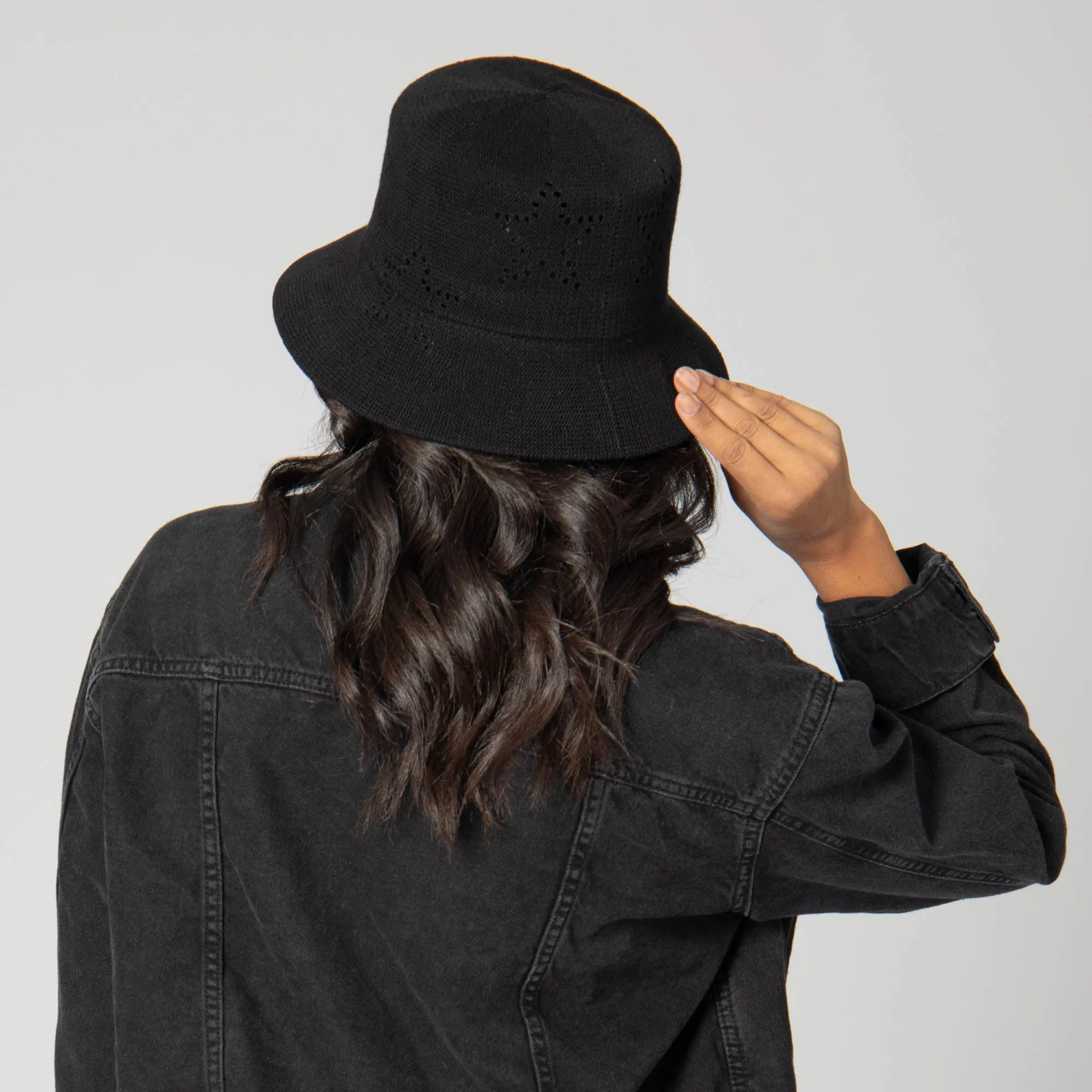 Eliza - Bucket Hat with Star Pointelle Details