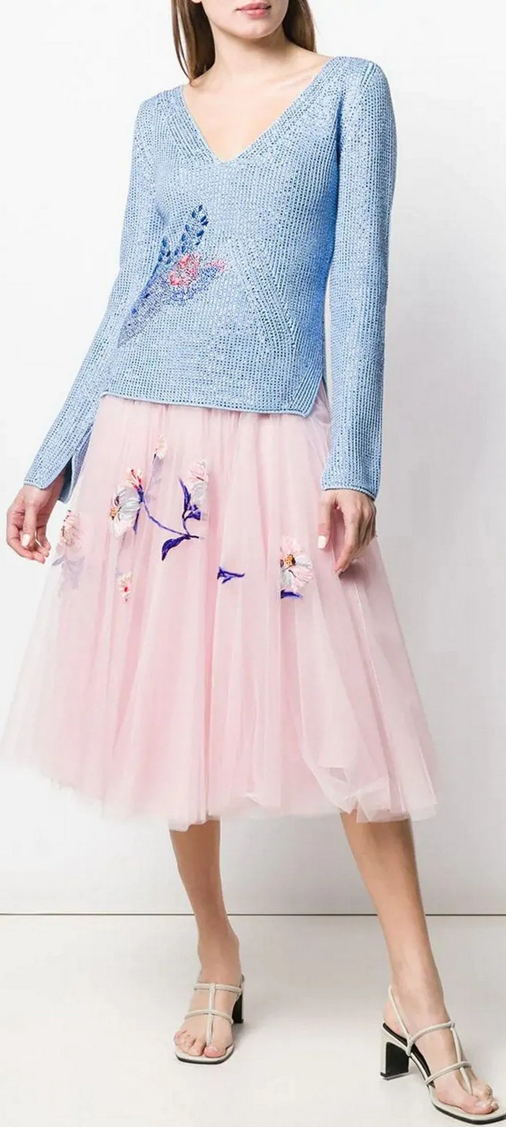 Embroidered Tulle Skirt