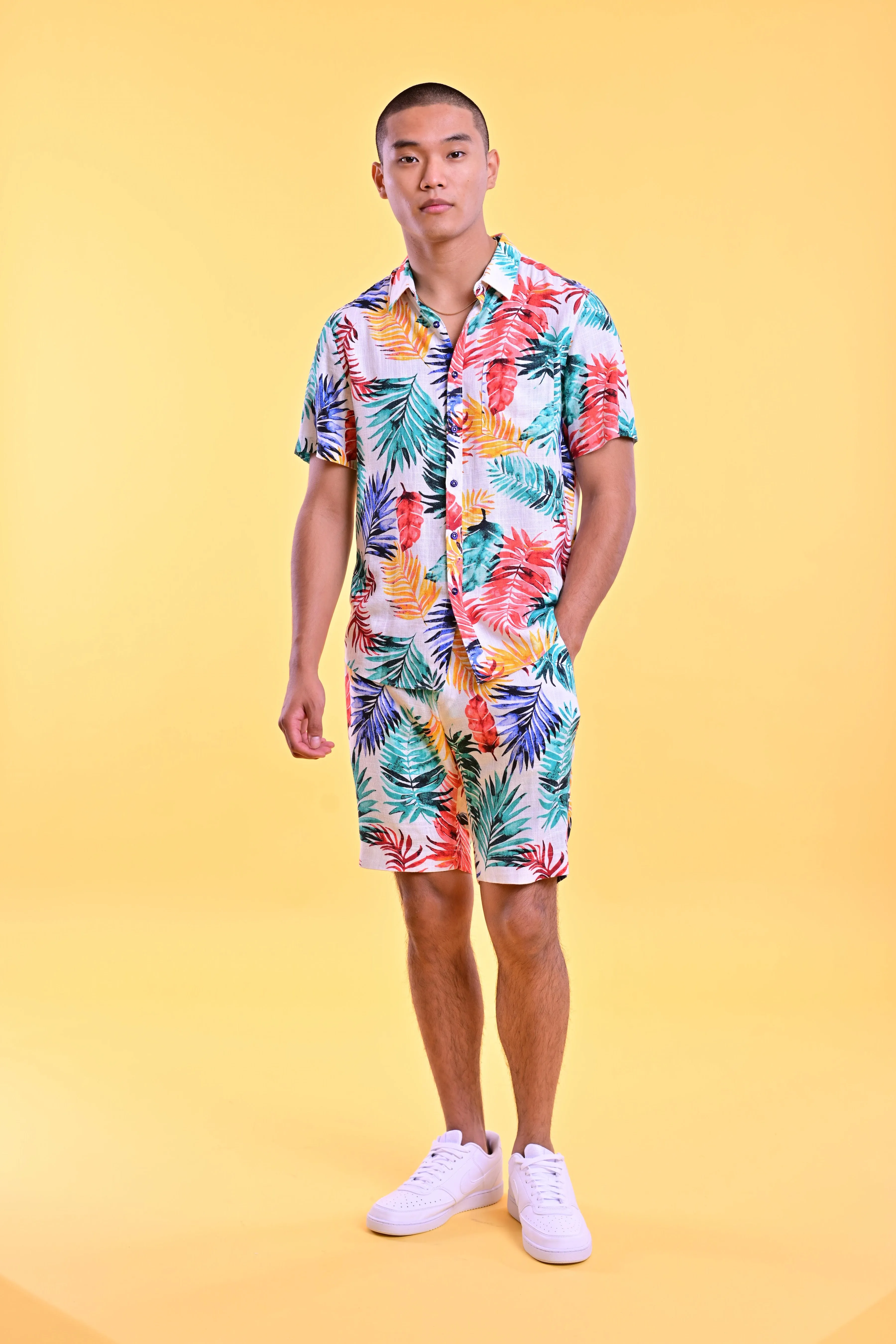Felix Shorts - slim - Multicolor Leaves