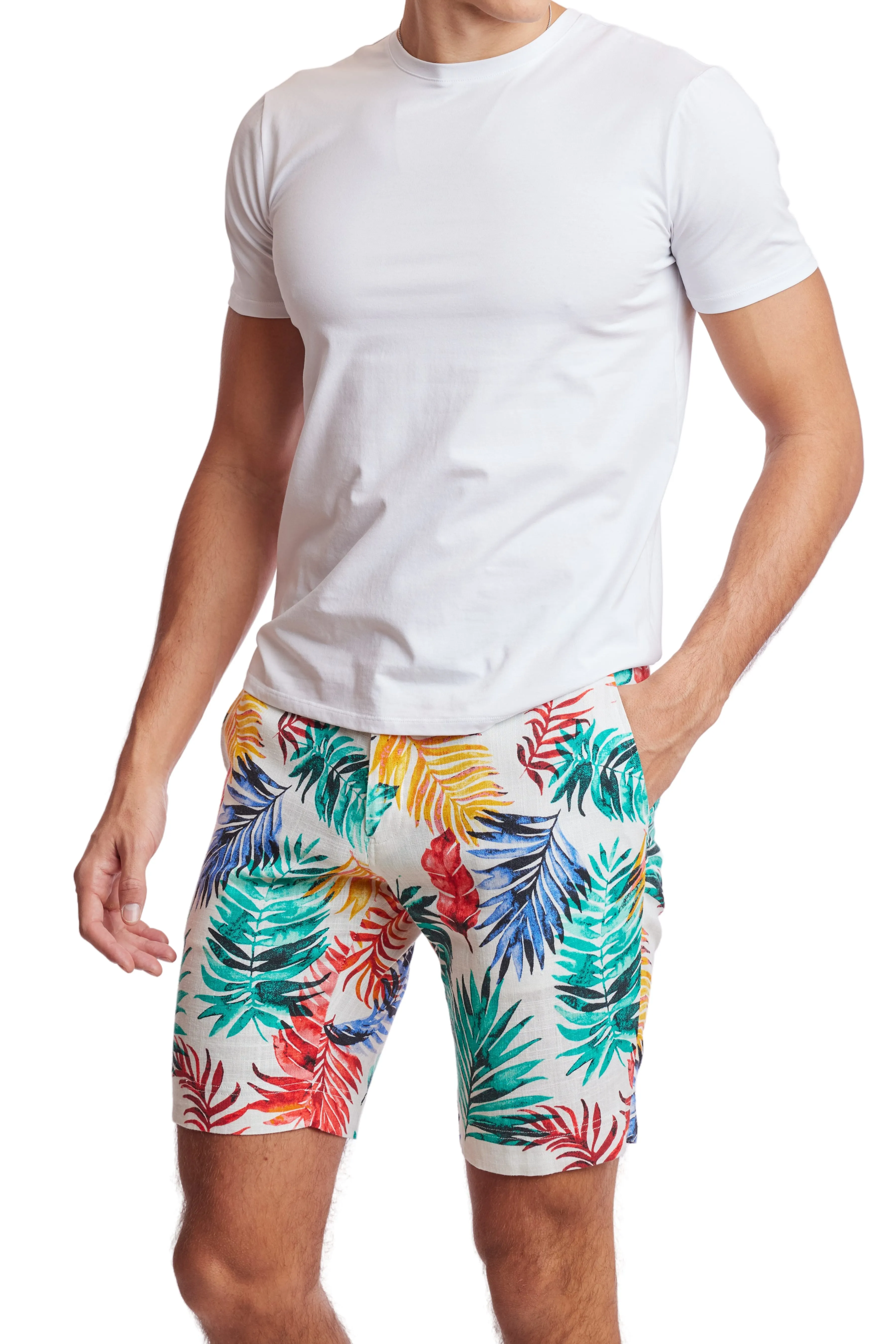 Felix Shorts - slim - Multicolor Leaves
