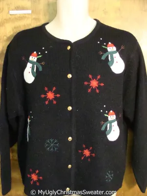 Fun Snowman Themed Tacky Christmas Sweater