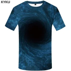 Galaxy Space T-shirts Men Vortex T-shirt 3d Black Tshirt Anime Nebula T shirts Funny Harajuku Tshirts Print Mens Clothing