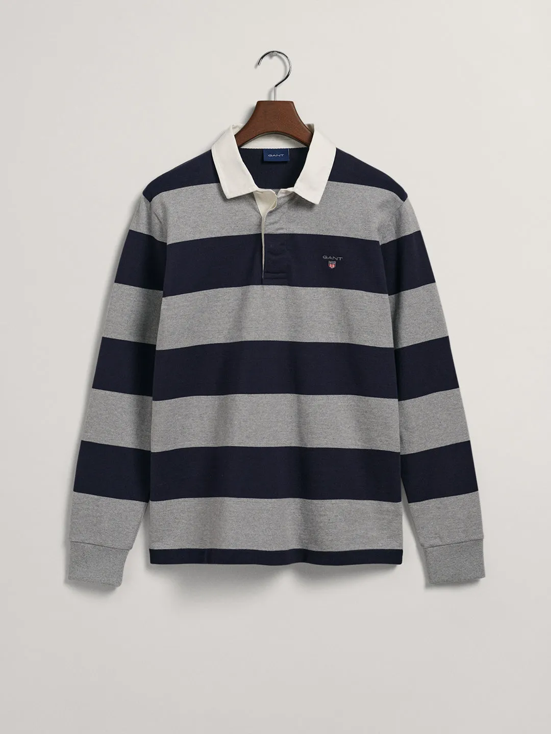 Gant Grey Striped Regular Fit Polo T-Shirt