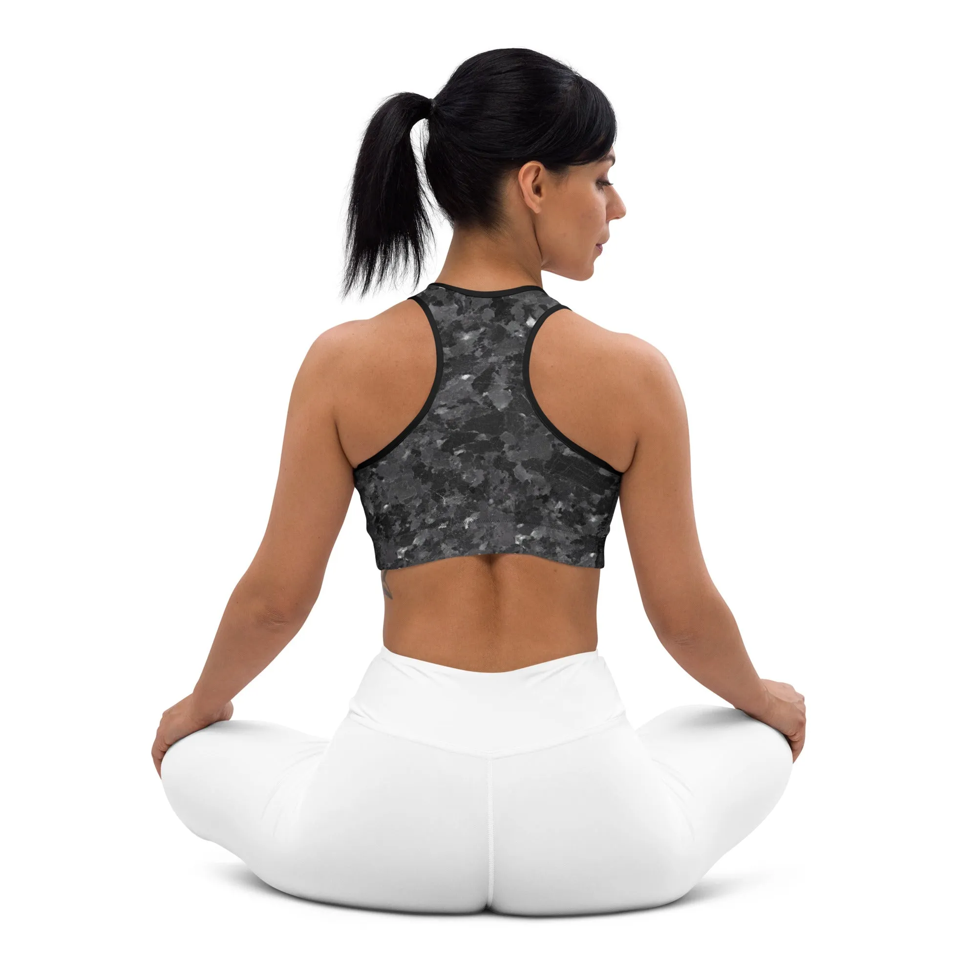 Granite w/Black Warrior Sports Bra