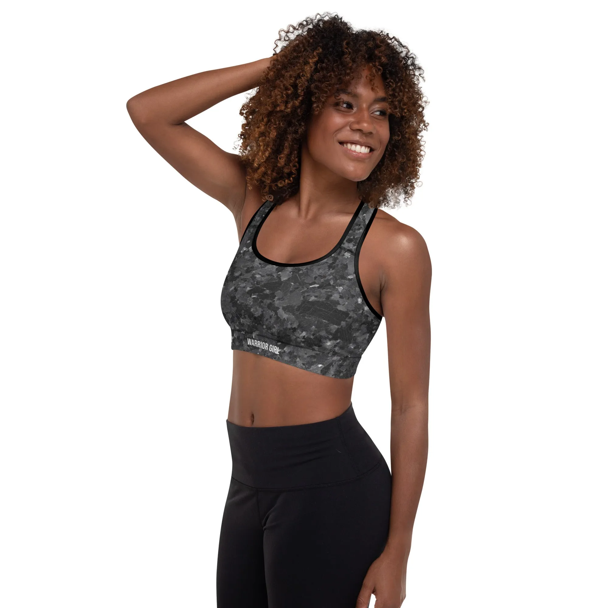 Granite w/Black Warrior Sports Bra