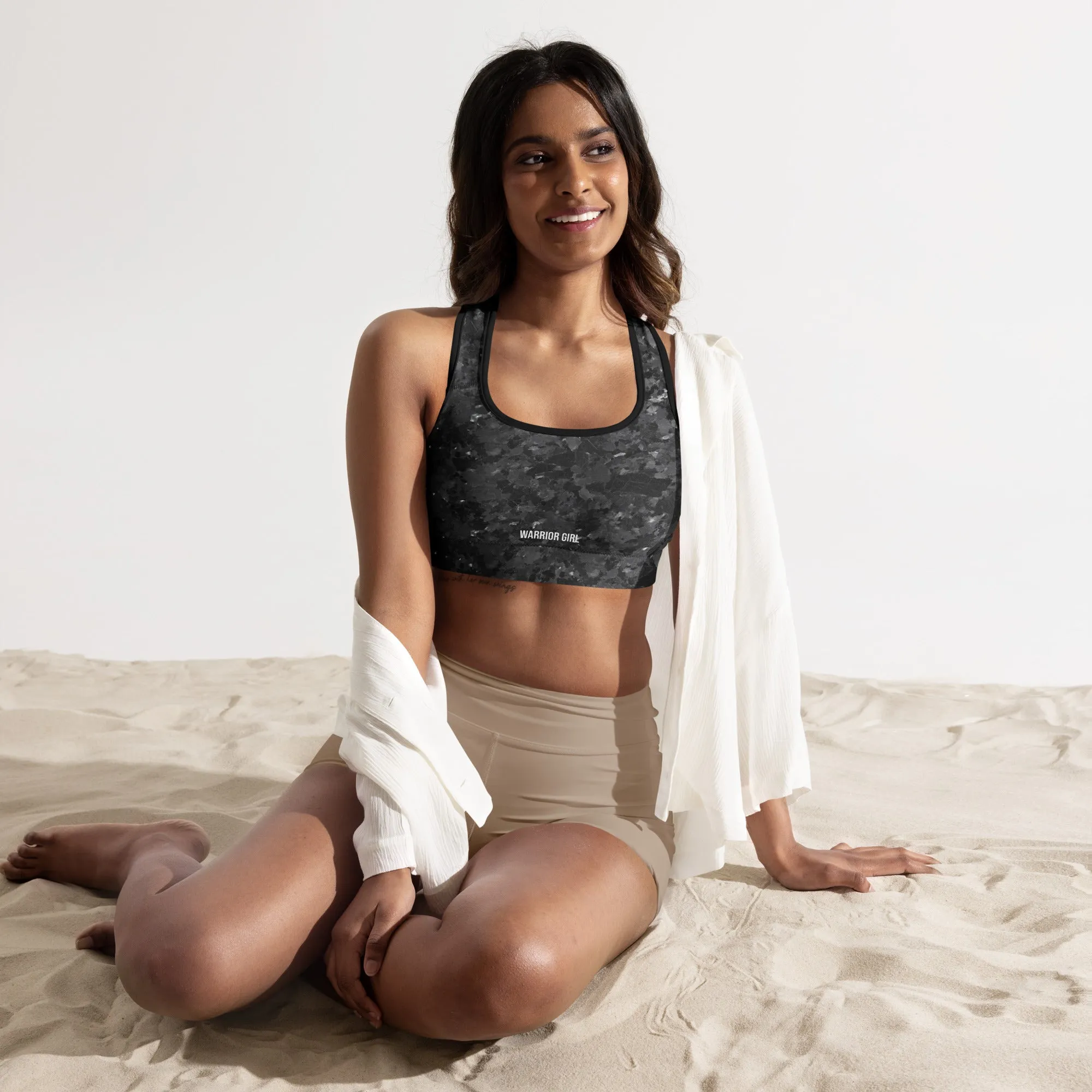 Granite w/Black Warrior Sports Bra