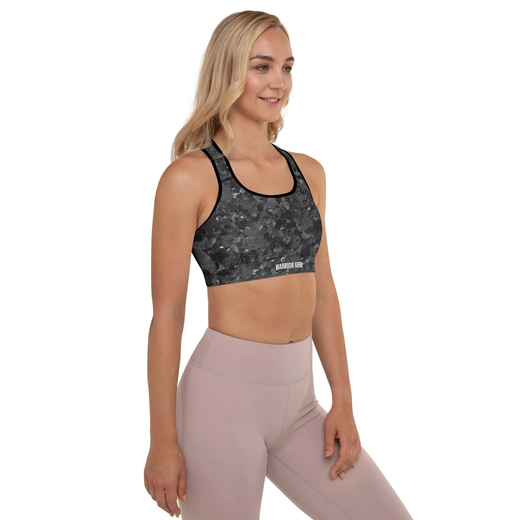 Granite w/Black Warrior Sports Bra