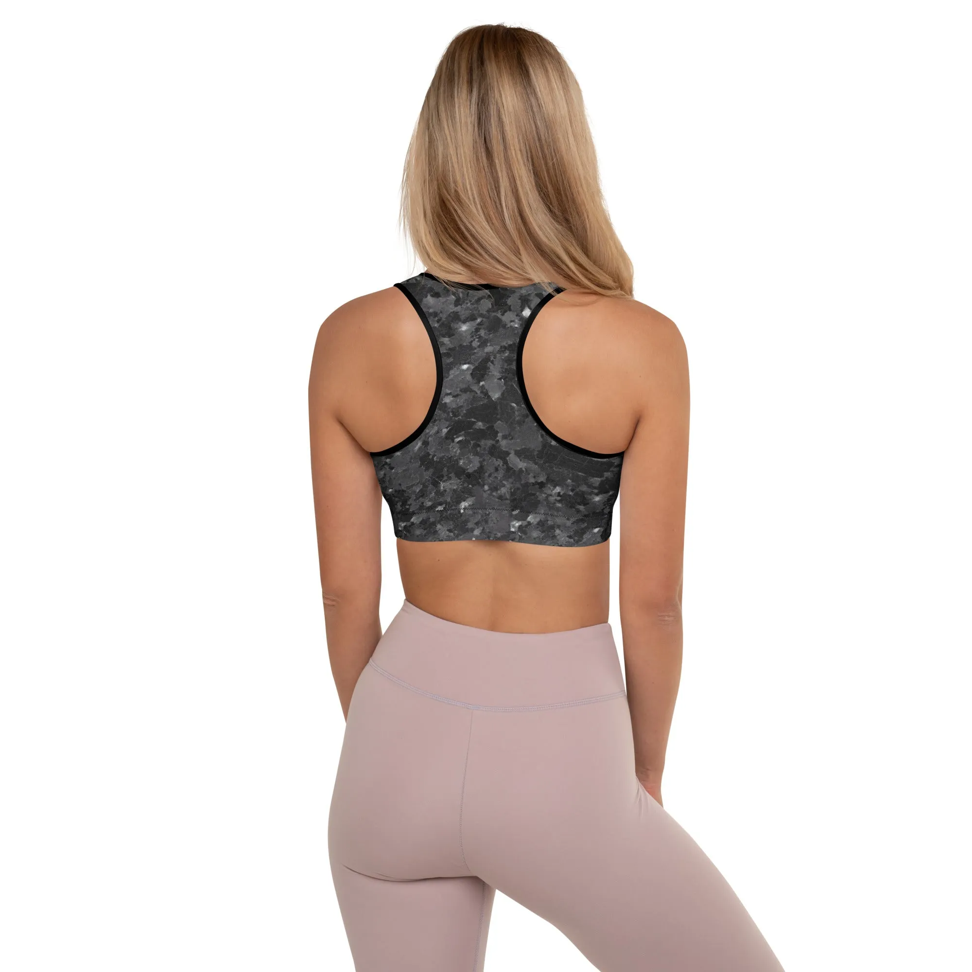 Granite w/Black Warrior Sports Bra