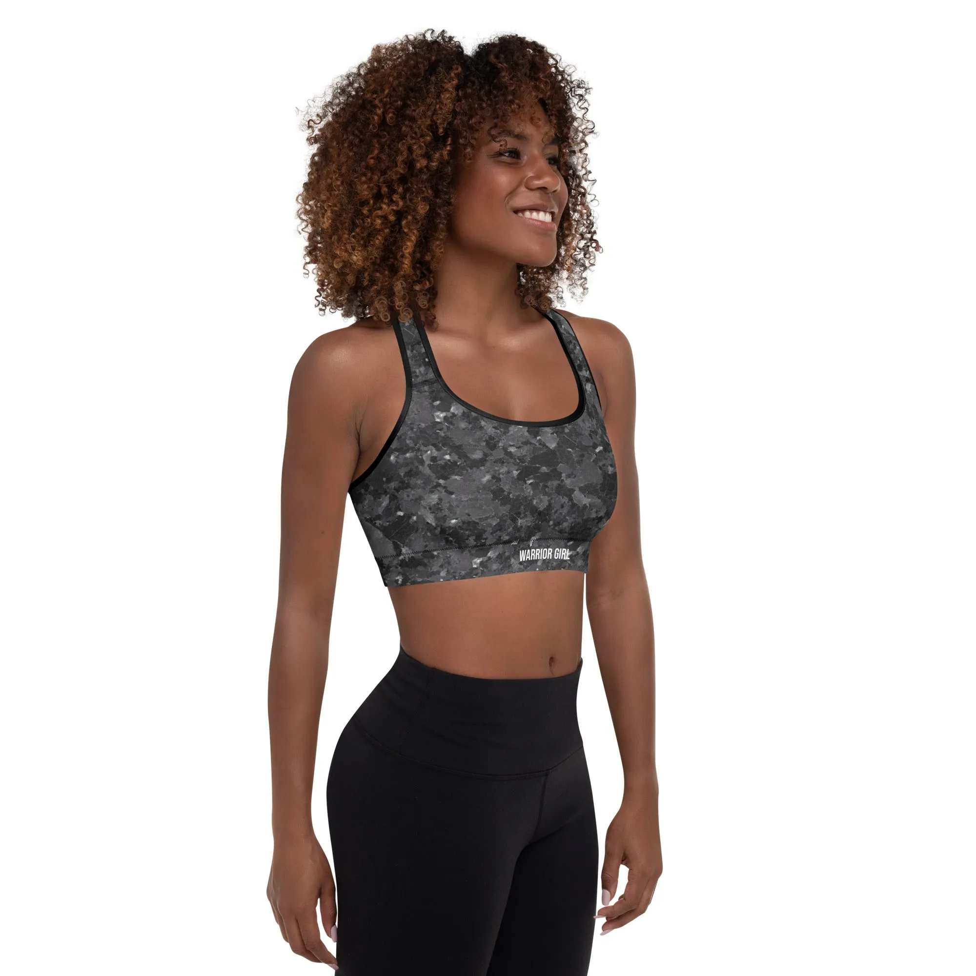 Granite w/Black Warrior Sports Bra