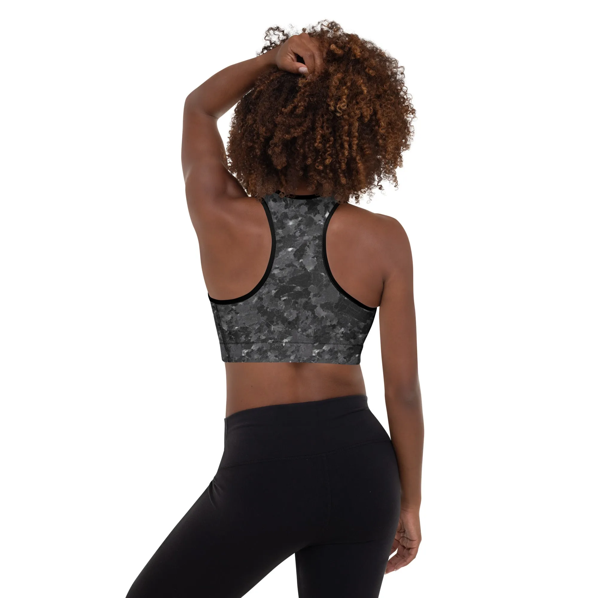 Granite w/Black Warrior Sports Bra