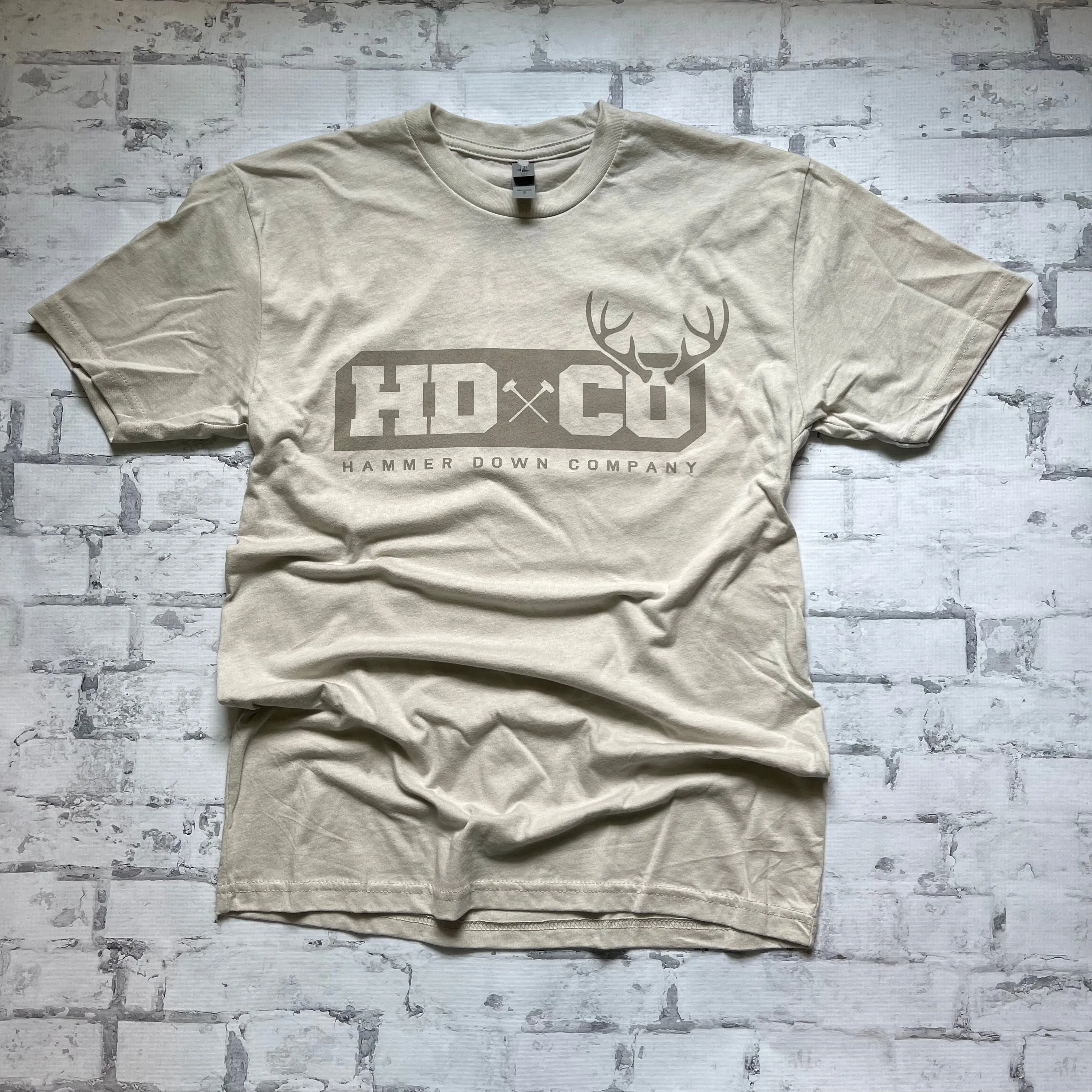 Hammer Down "HDCO Outdoor Antlers" Short Sleeve T-shirt - Sand