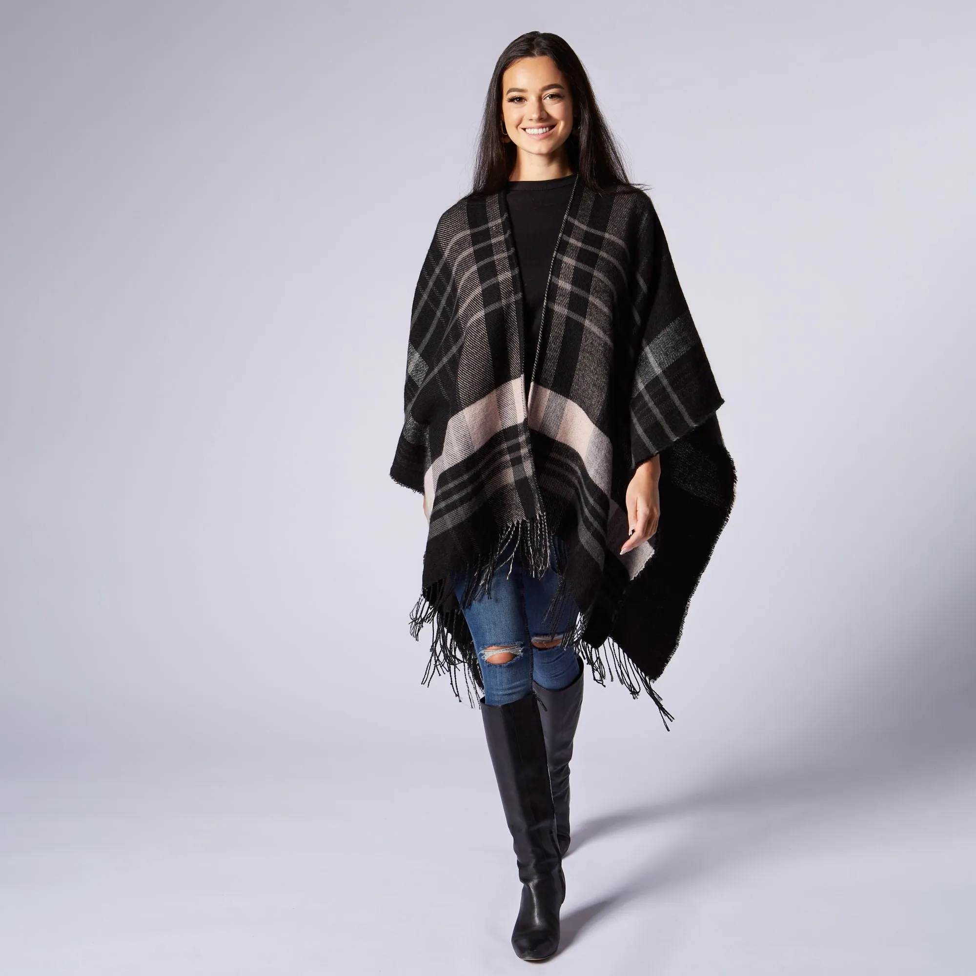 Harper Fringe Ruana Poncho