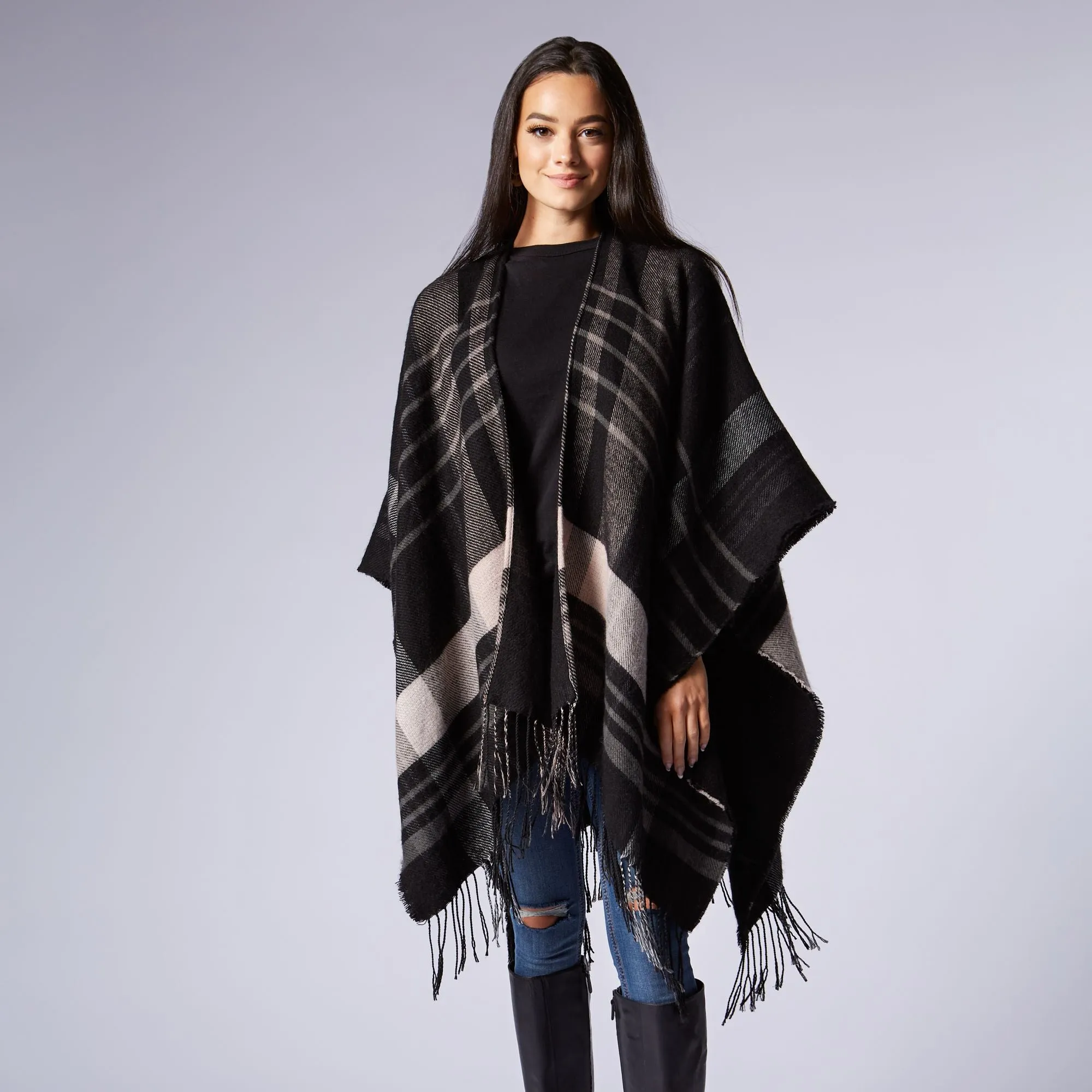 Harper Fringe Ruana Poncho