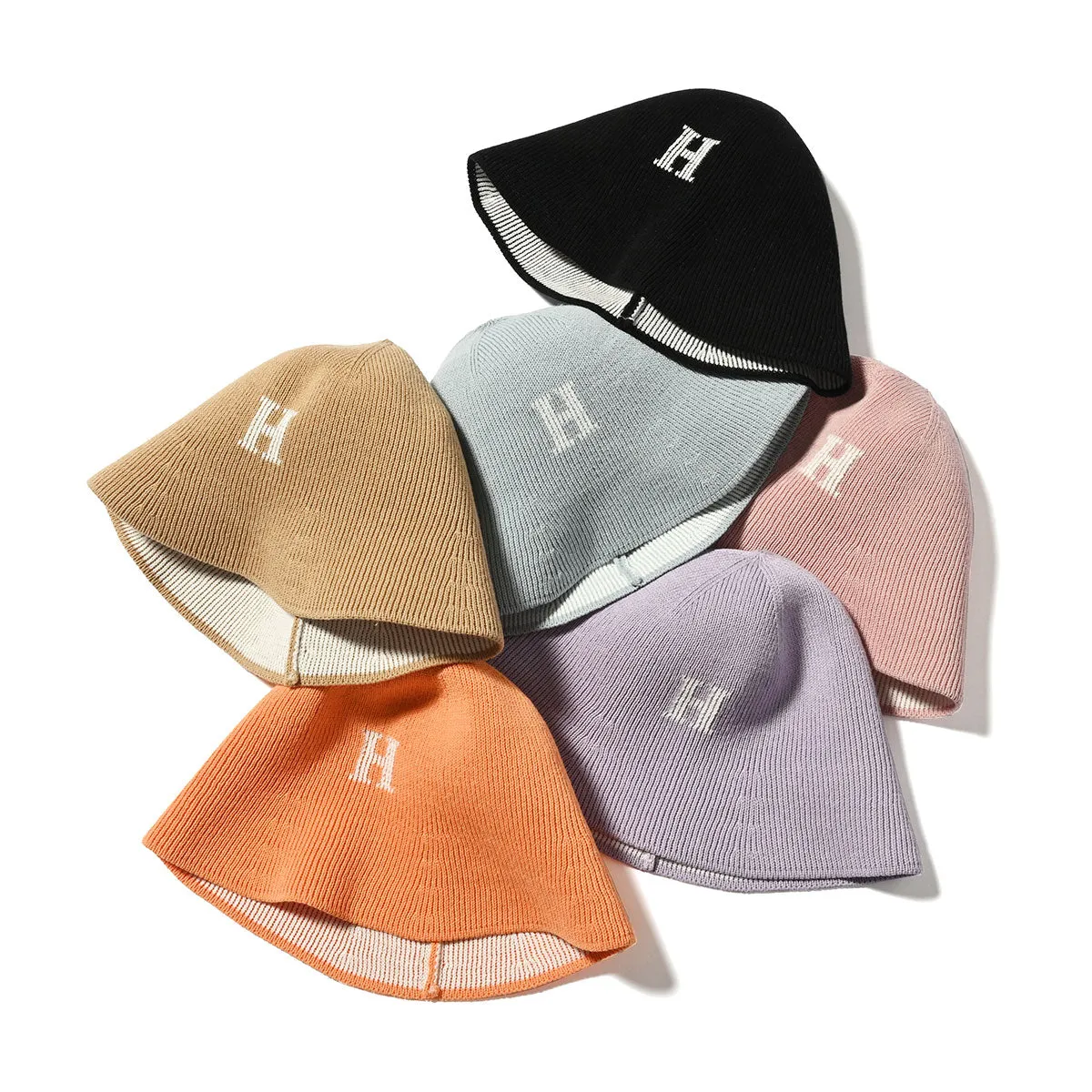 HOMEGAME - H LOGO COTTON KNIT HAT Lt.ORANGE【HG241415】