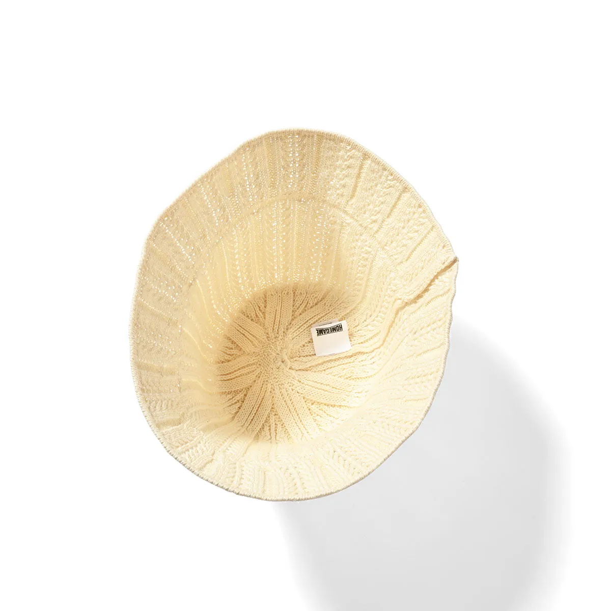 HOMEGAME - TWIST KNIT BUCKET HAT OATMEAL【HG241407】