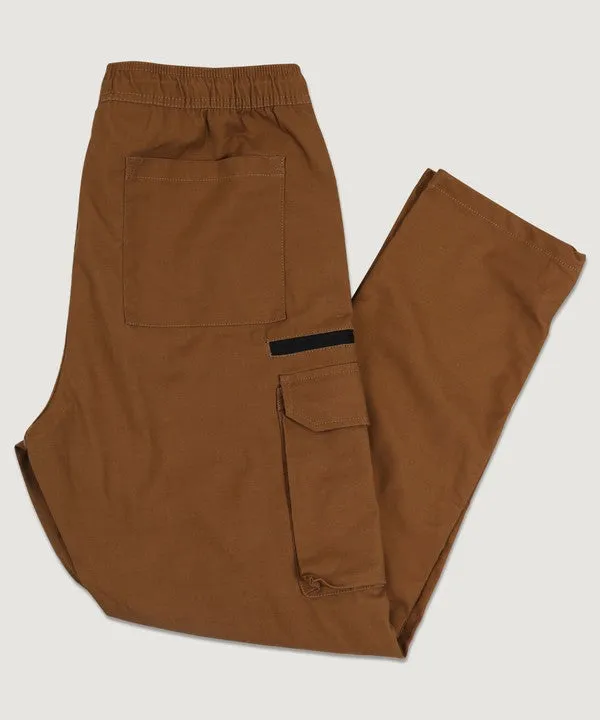 Jogger Cargo Pants in Dark Camel Tech Fabric