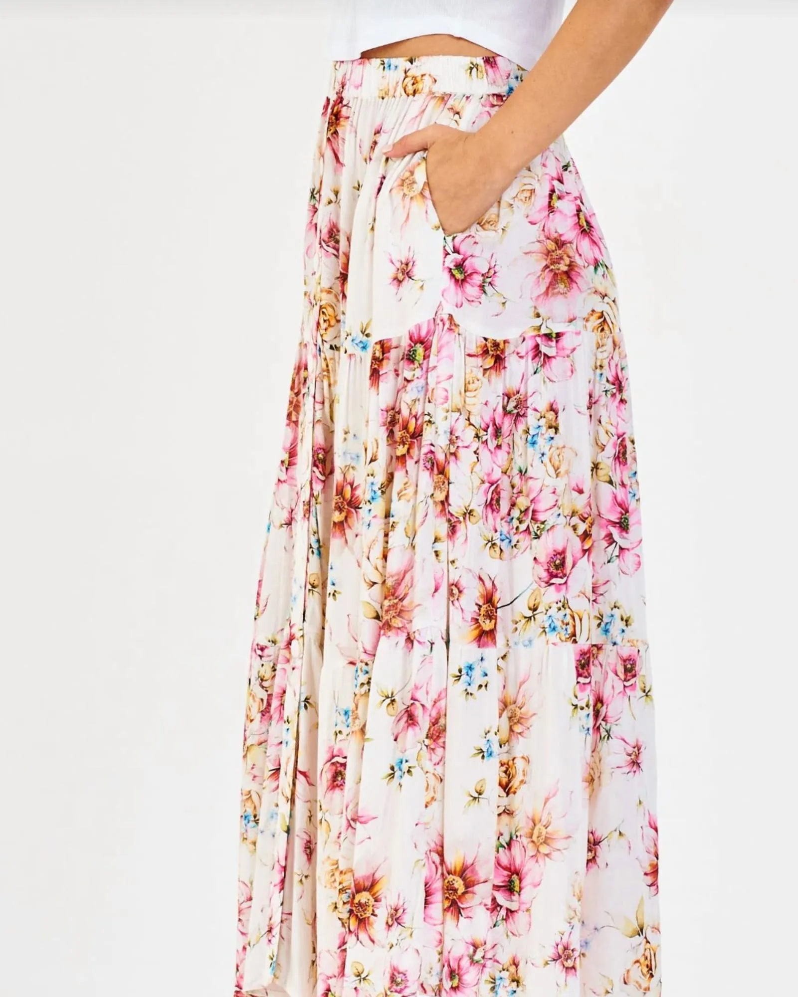 Keira Midi Skirt in Abbey Garden | Abbey Garden