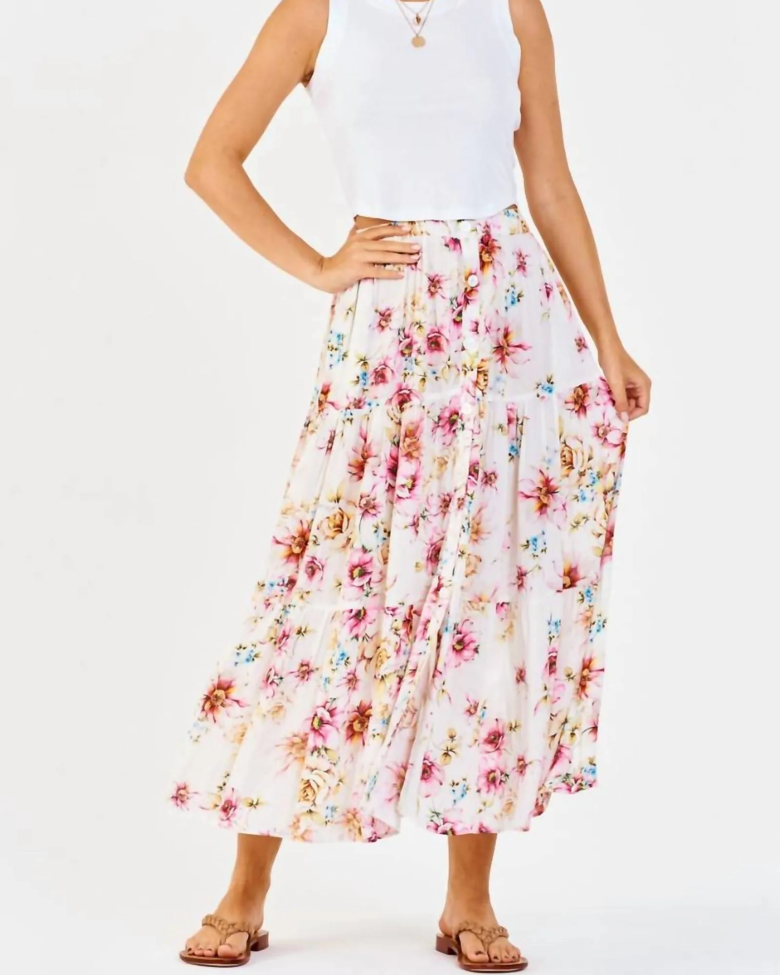 Keira Midi Skirt in Abbey Garden | Abbey Garden