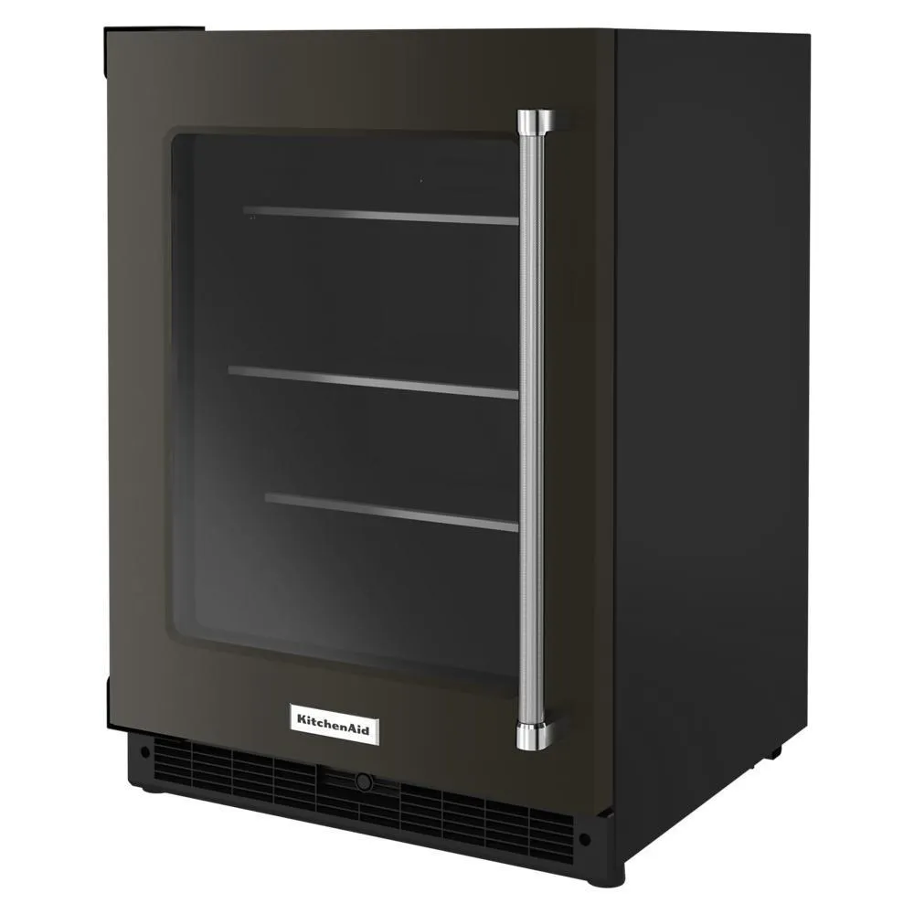 Kitchenaid KURL314KBS 24" Undercounter Refrigerator with Glass Door and Shelves with Metallic Accentsand with PrintShield™ Finish