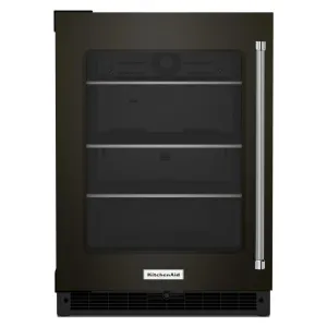 Kitchenaid KURL314KBS 24" Undercounter Refrigerator with Glass Door and Shelves with Metallic Accentsand with PrintShield™ Finish