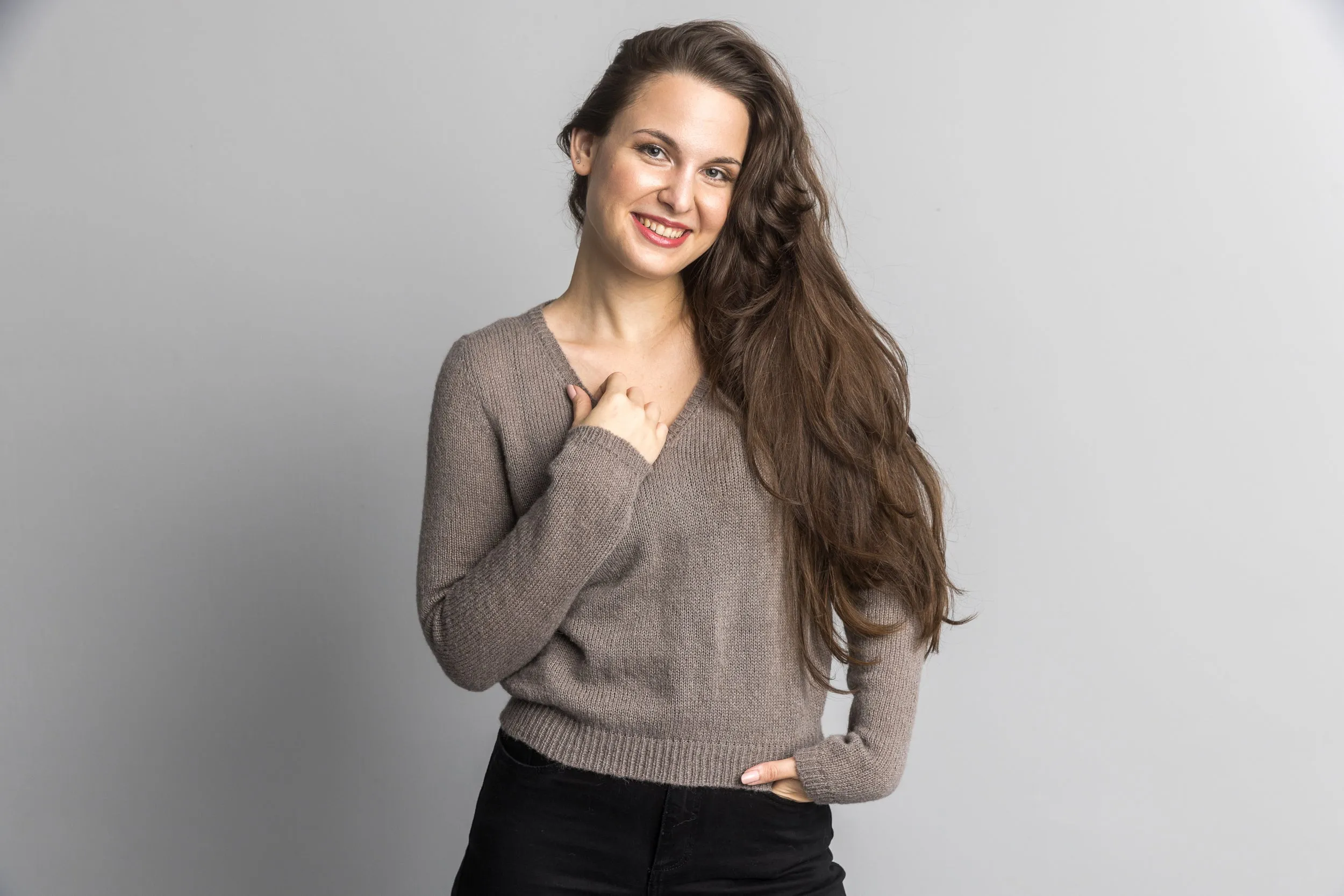 Klassischen Strickpullover aus Baby Alpaka stricken
