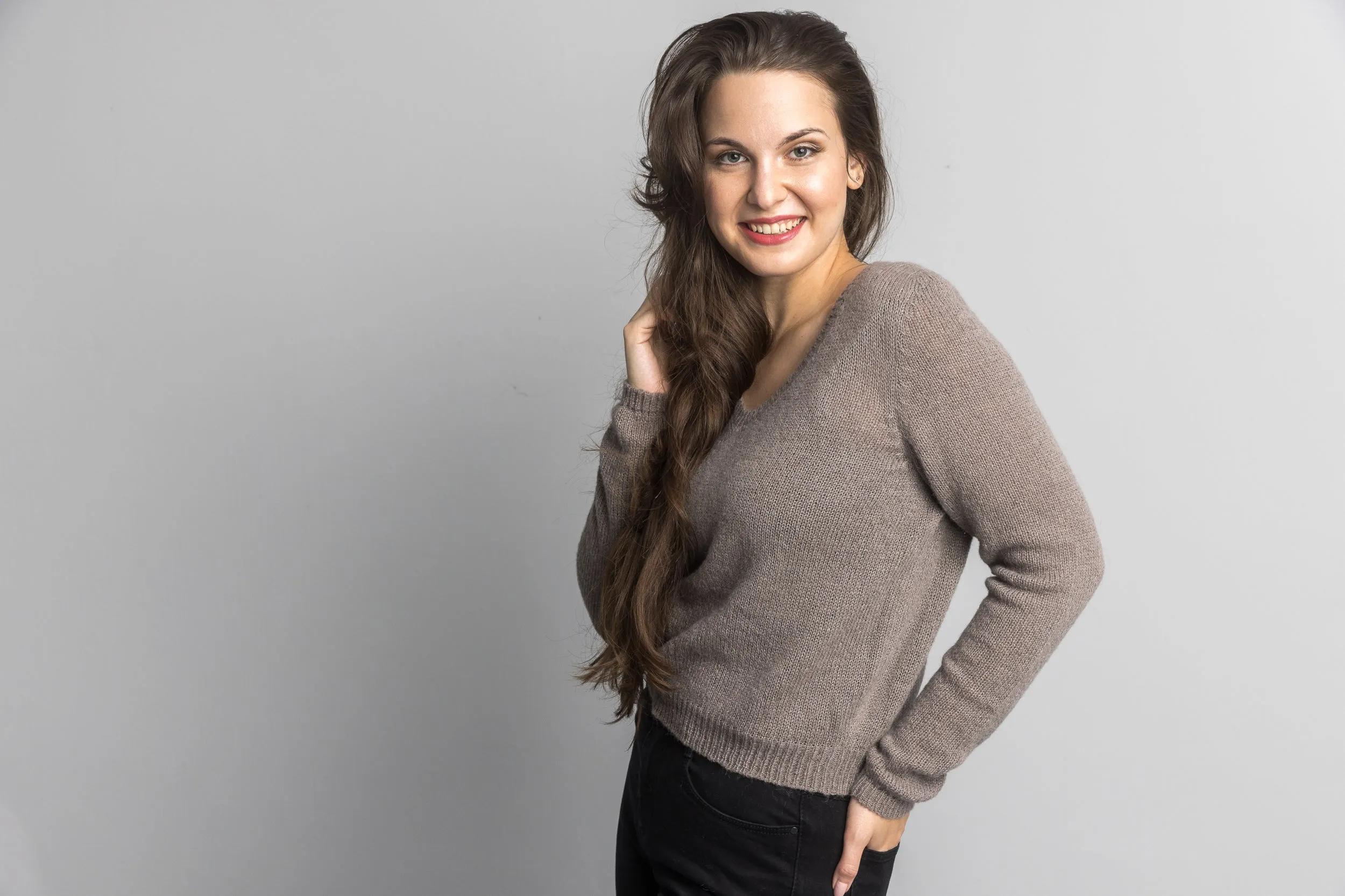 Klassischen Strickpullover aus Baby Alpaka stricken