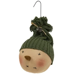 Knit Hat Snowman Head Hanging Ornament