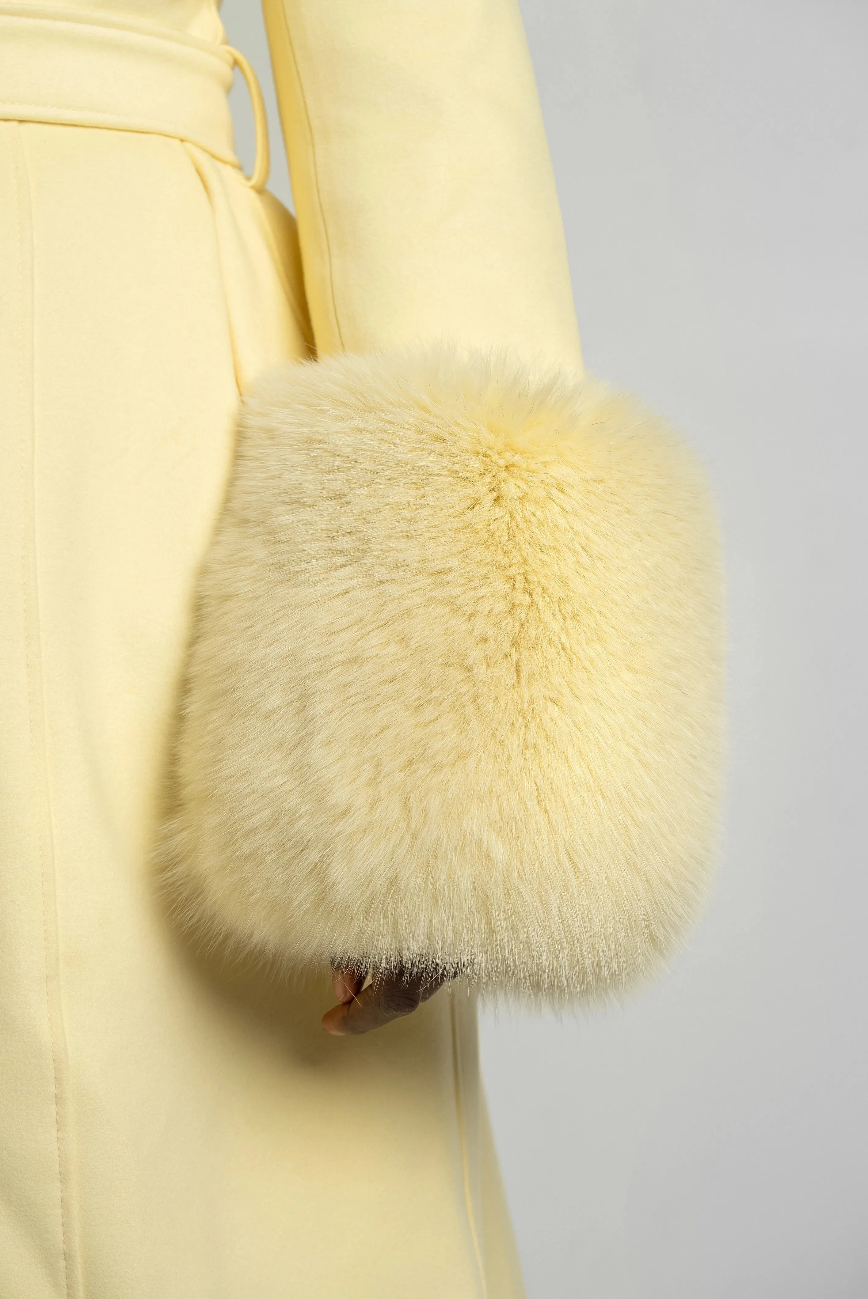 Kolleen Boutique Cashmere Coat with Fox Fur Accents