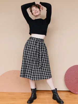 Laci Skirt - Black Plaid