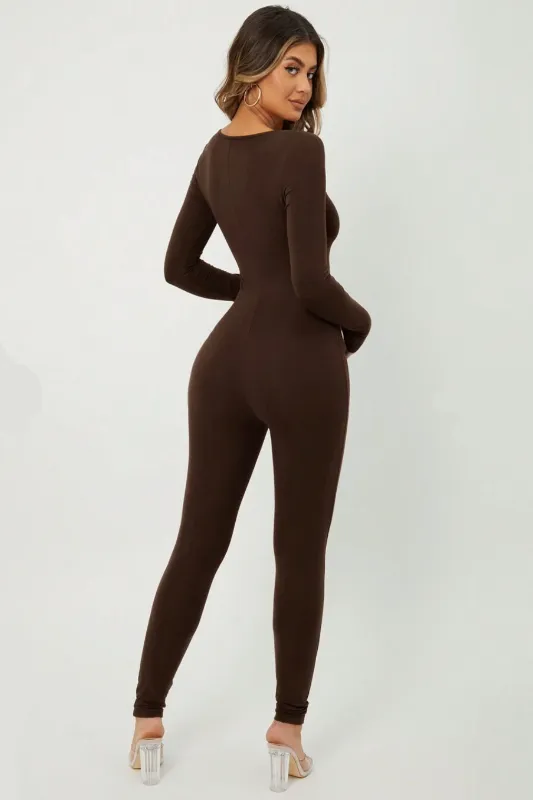 Long Sleeve Solid Jumpsuit