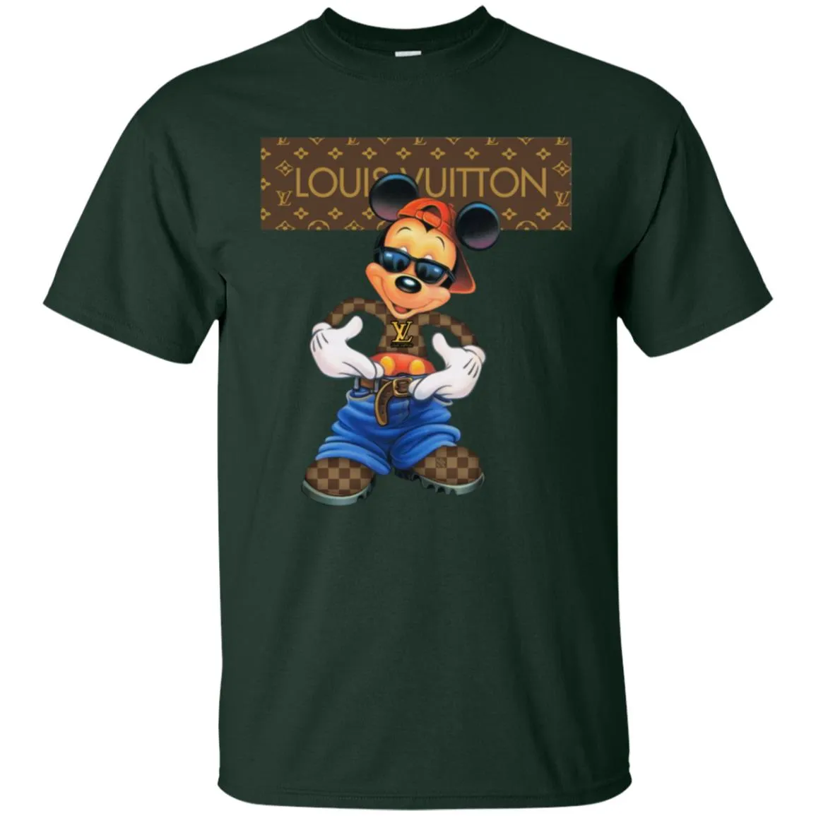 Louis Vuitton Mickey Mouse Cartoon T-shirt Men Cotton T-Shirt