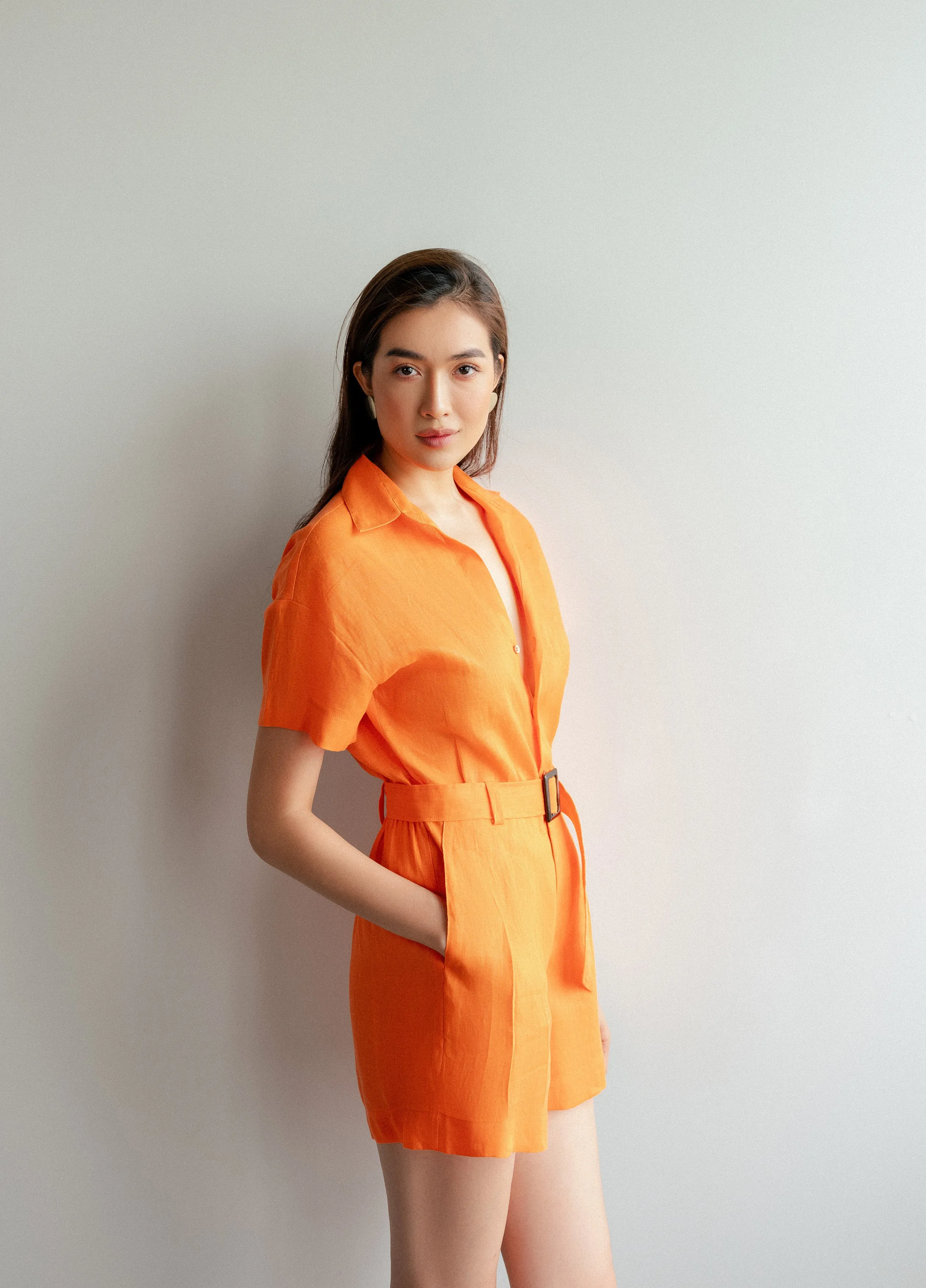 Mandarine Linen Jumpsuit