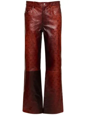 Marine Serre   Airbrushed leather wide leg pants 
