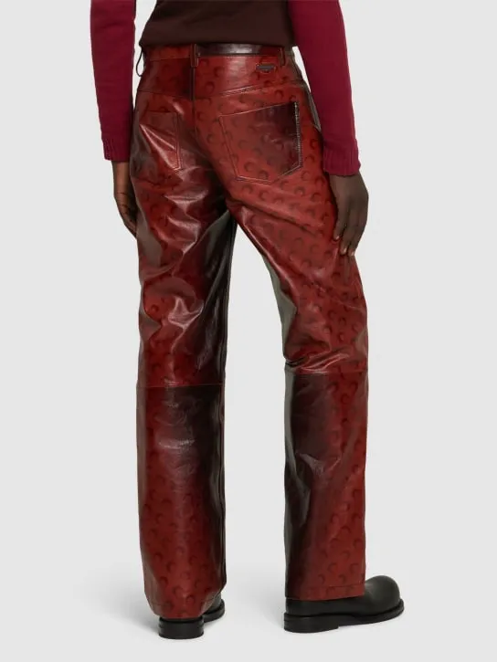 Marine Serre   Airbrushed leather wide leg pants 