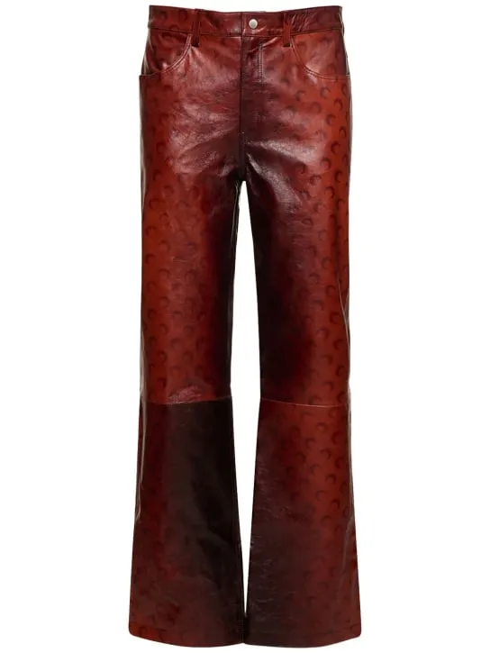 Marine Serre   Airbrushed leather wide leg pants 