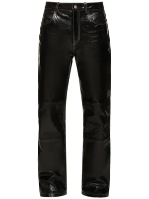 Marine Serre   Moon leather wide leg pants 