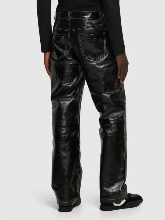 Marine Serre   Moon leather wide leg pants 