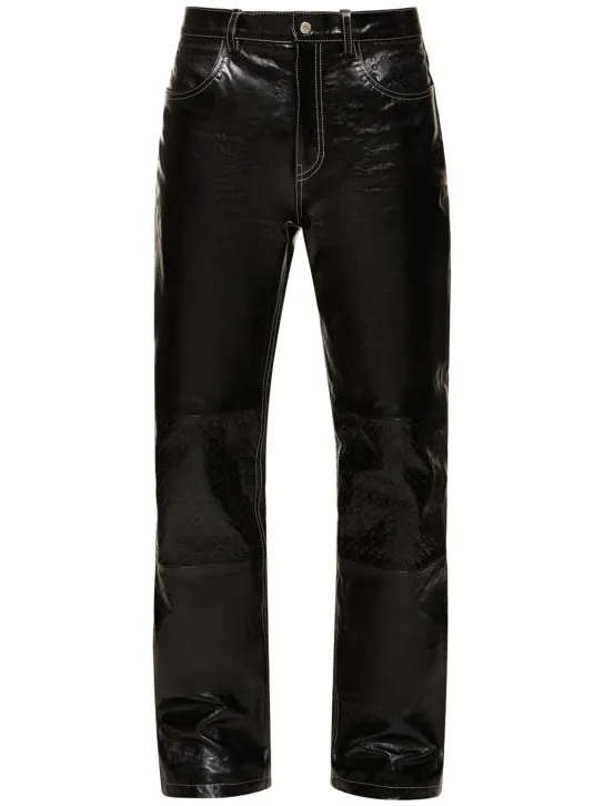 Marine Serre   Moon leather wide leg pants 