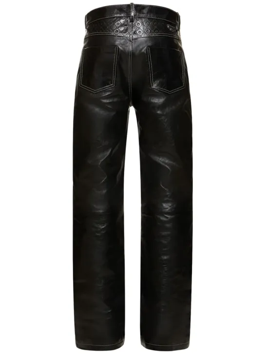 Marine Serre   Moon leather wide leg pants 