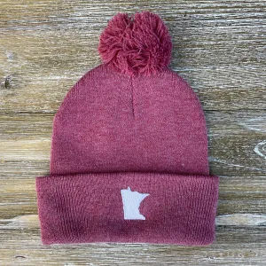 Maroon & Grey Minnesota Knit Winter Hat