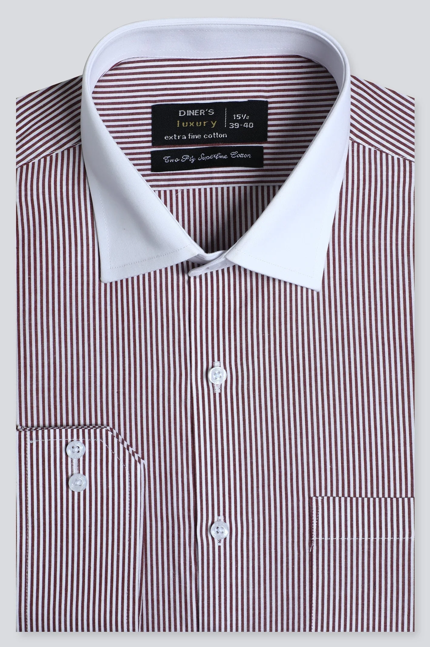 Maroon Stripe Formal Shirt