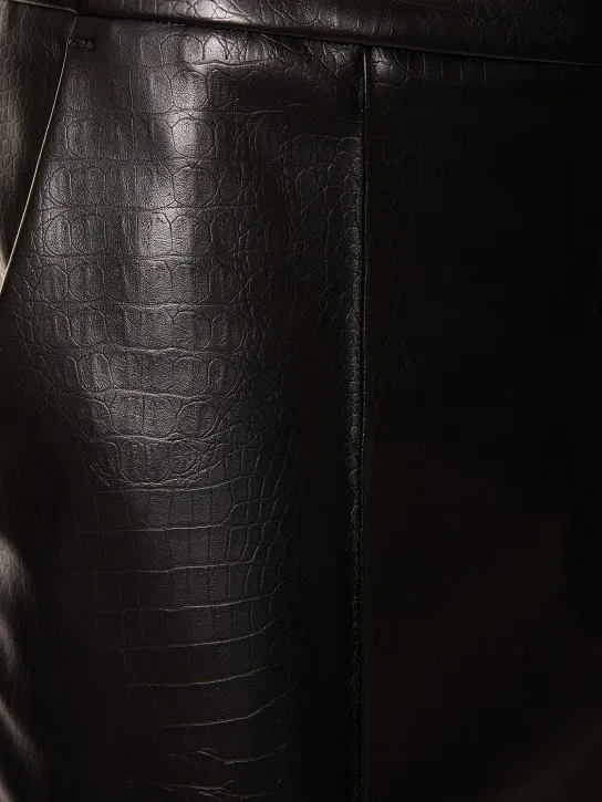 Max Mara   Queva croc faux leather straight pants 