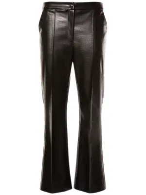 Max Mara   Queva croc faux leather straight pants 