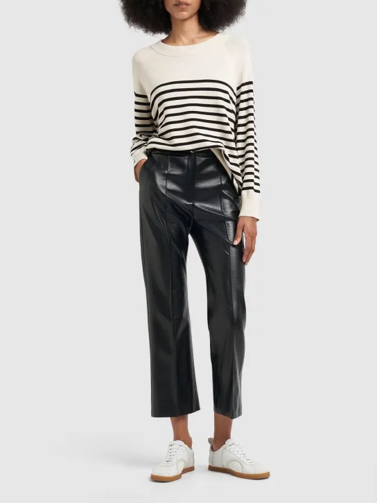 Max Mara   Queva croc faux leather straight pants 