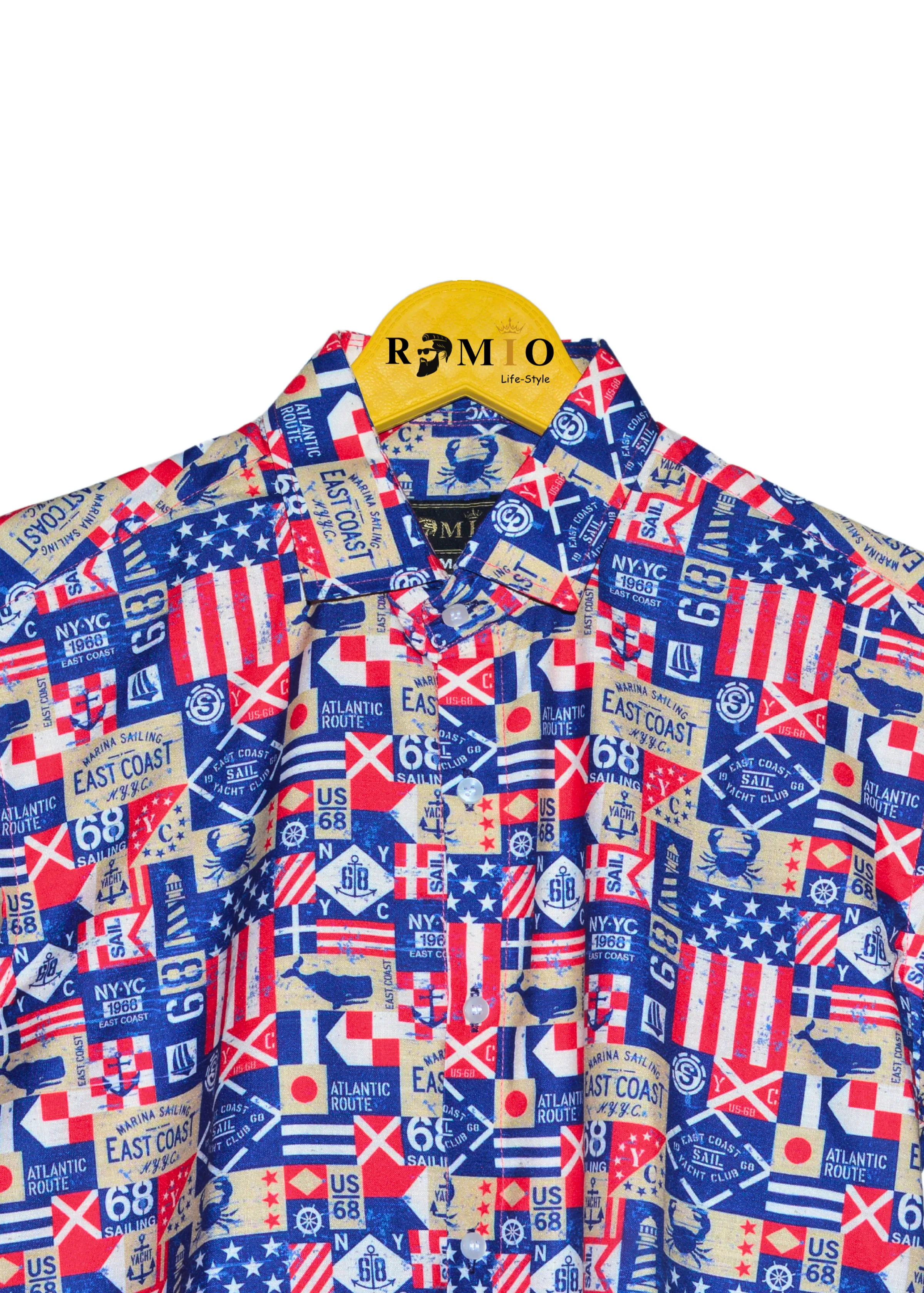 Men Slim Fit Printed Casual Half Sleev Shirt (f42)