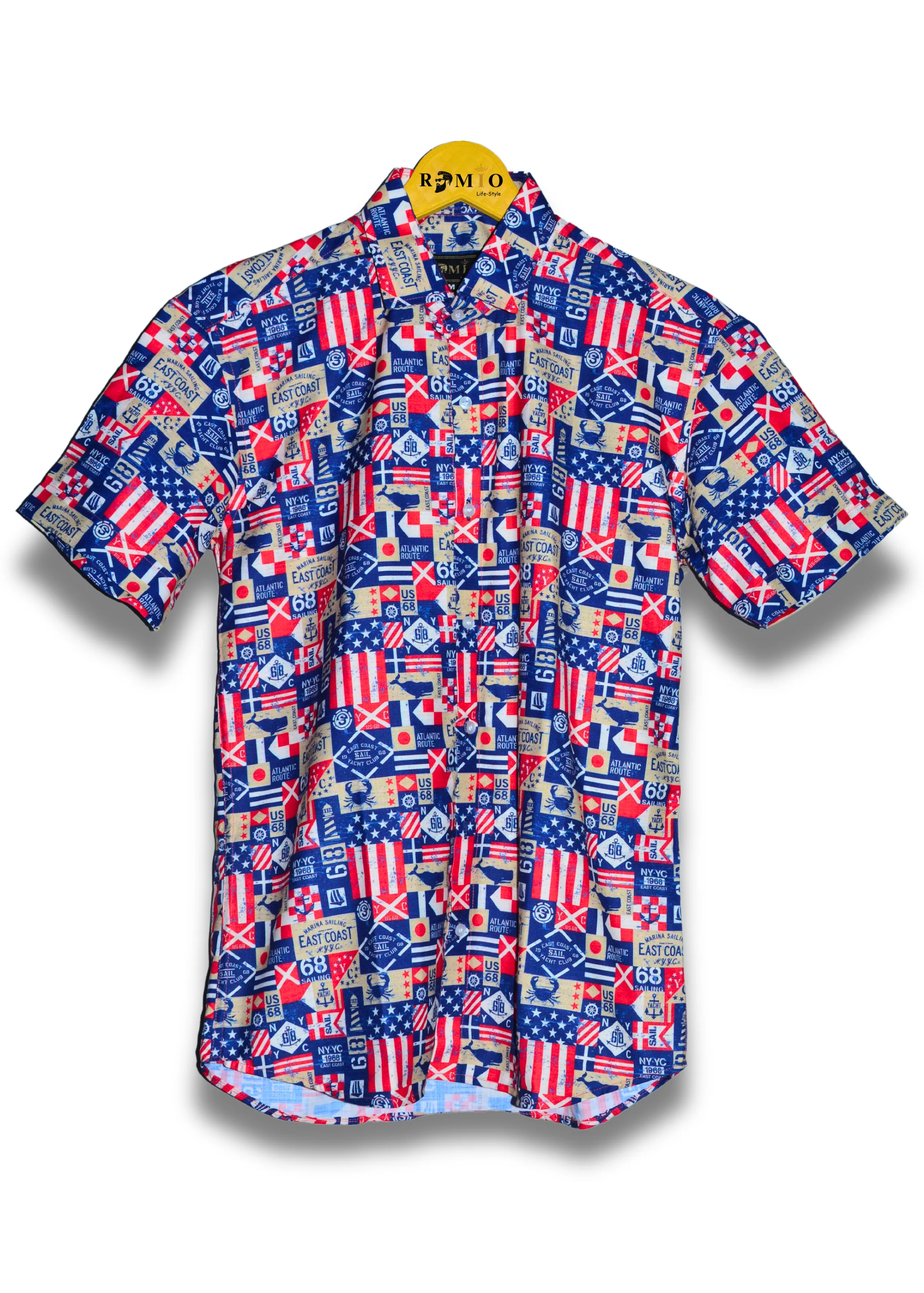 Men Slim Fit Printed Casual Half Sleev Shirt (f42)